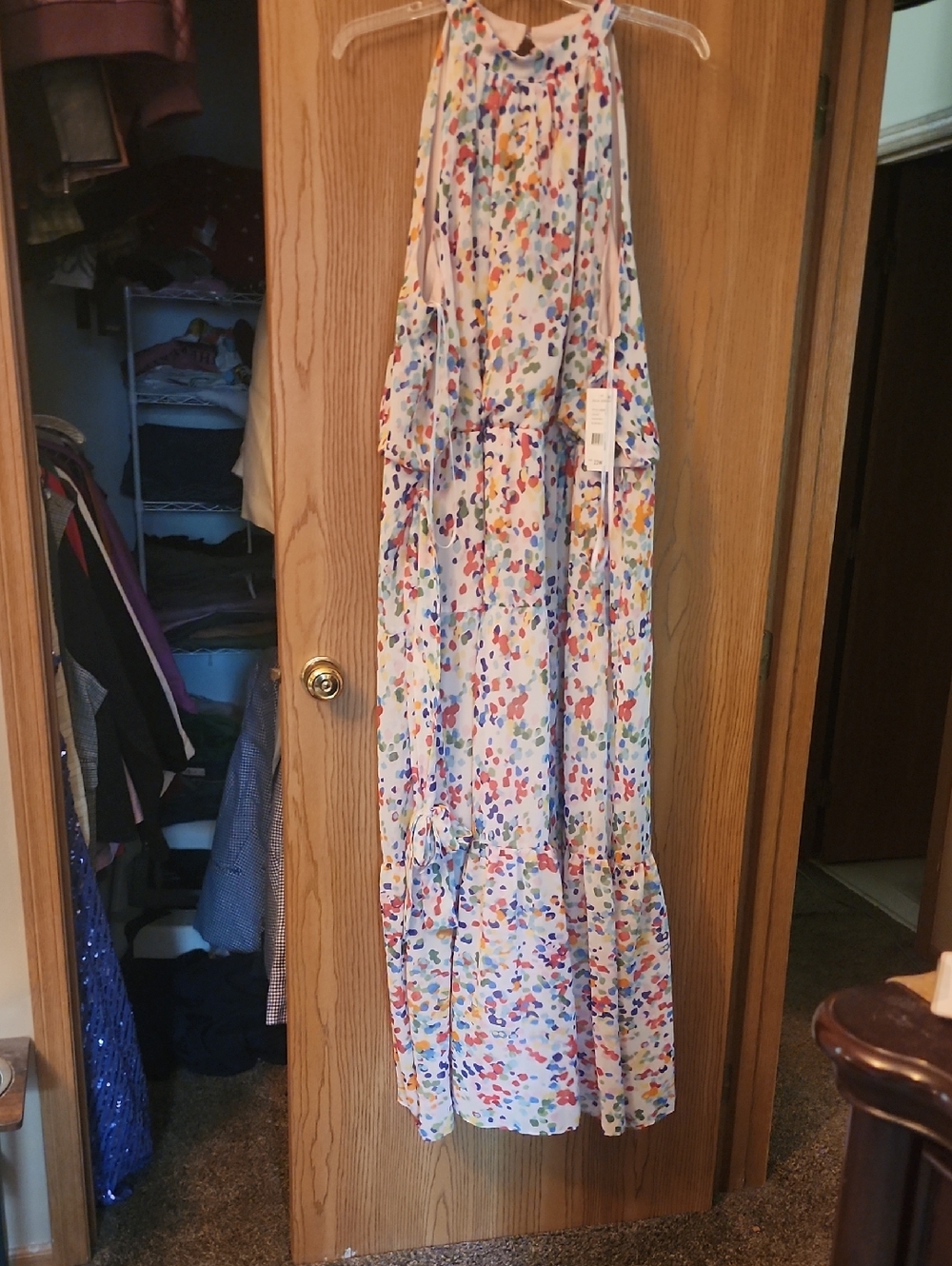 julia jordan Blush Multi Confetti Halter Dress